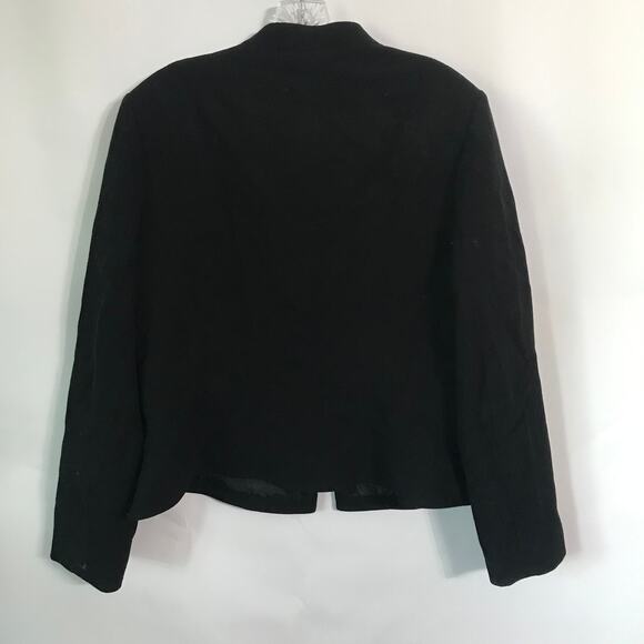 Worthington Jacket Size XL Womens Black Military Peplum Peter Pan Collar Lined - Picture 2 of 8